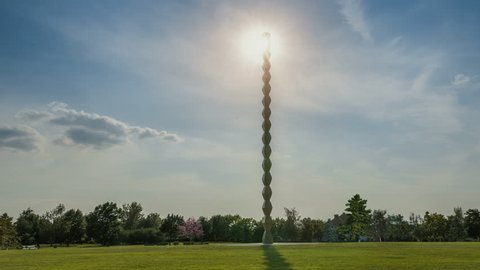 The Endless Column made by Constantin Brancusi symbolizes the Infinite Sacrifice of Romanian heroes of the Wand it is considered the top point of the modern Art. Targu Jiu, Romania 2018