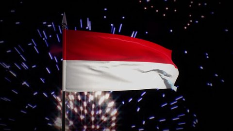 New year firework flag of Indonesia