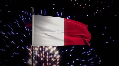 New year firework flag of Malta