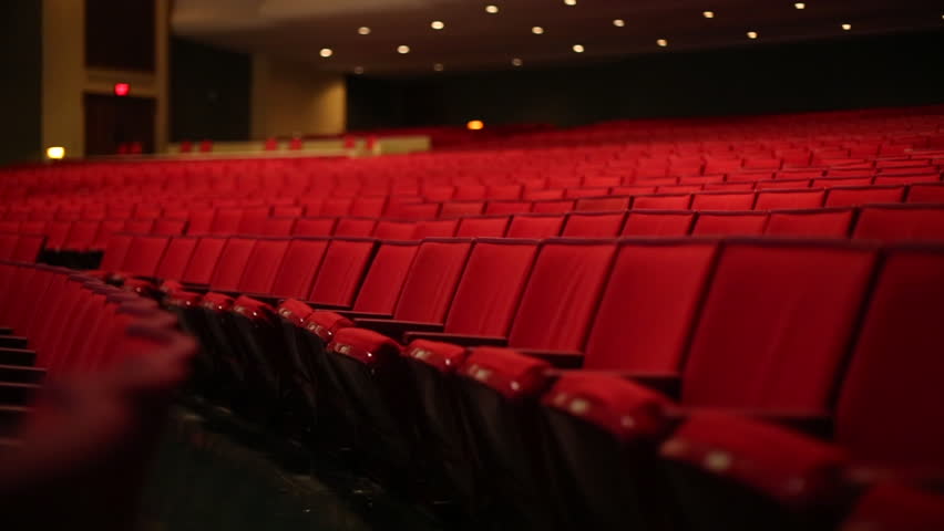 Large empty theatre with red seats | Shutterstock HD Video #1022548459