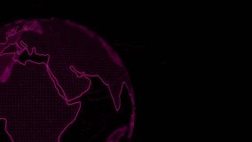 Pink Digital World Globe Earth spinning