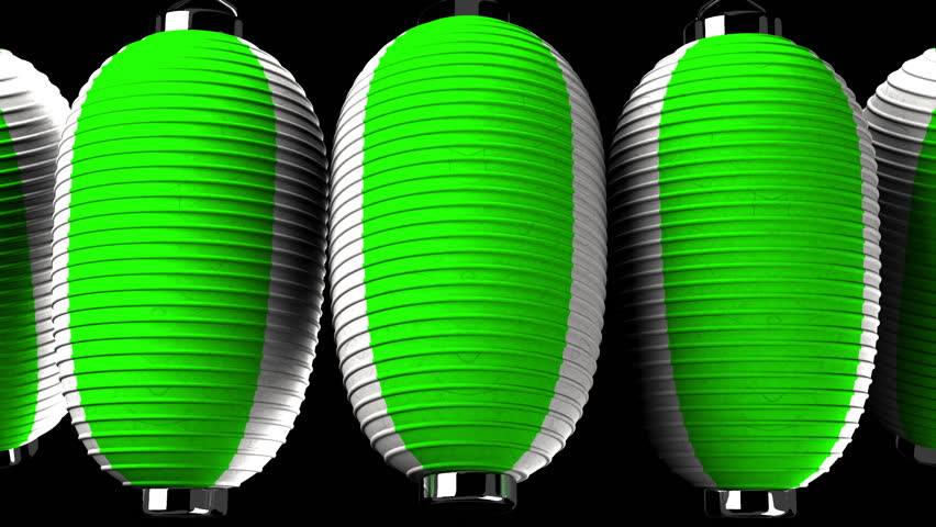 green and white paper lanterns