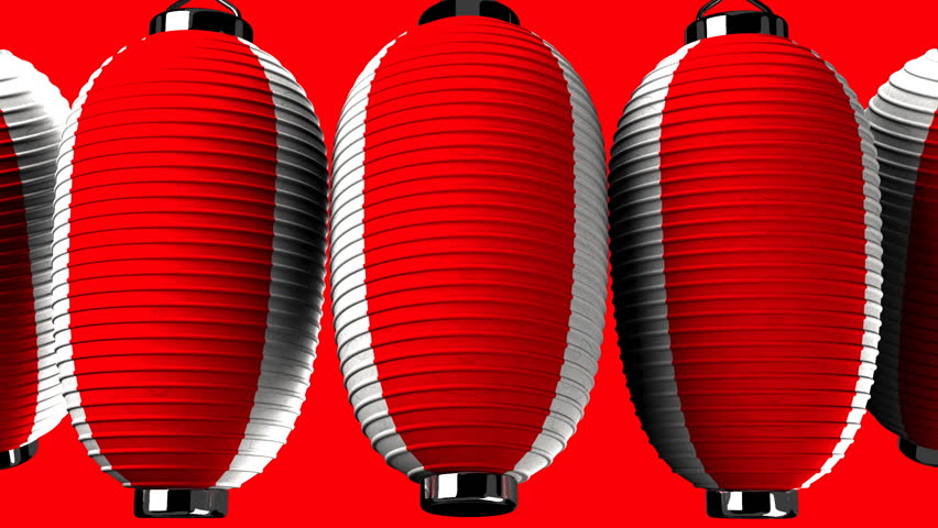 red and white paper lanterns