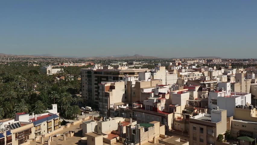 City of Elche, Spain. view of houses from a height.