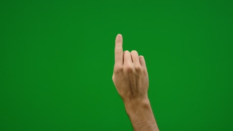 Set of 7 different one finger click gestures fast and slow on greenscreen shot on R3D in 4k