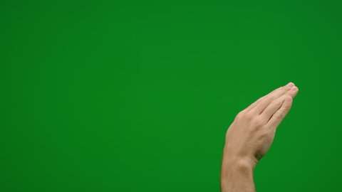 Set of 10 different full hand swipe gestures fast and slow on greenscreen shot on R3D in 4k