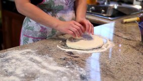 This video is about chef make pizza with hand