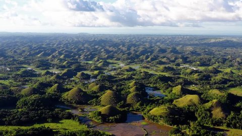 chocolate hill in aerial view, Bohol Philippines