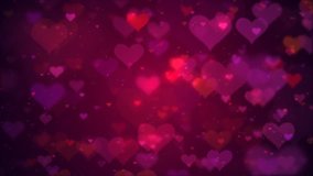 Valentine's day abstract background (Valentine). Loopable seamless video. Slowly flying up hearts. Slowly 
romantic pink glow feel video.