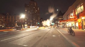 New York City Hyperlapse at Night in west village time-lapse