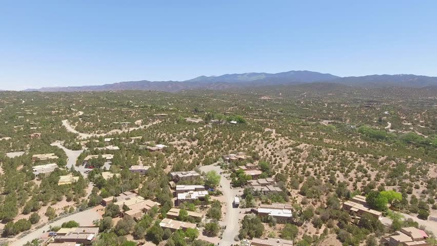 Santa Fe neighborhood of rurual area, aerial shots