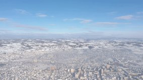 Individual heating smog over the city 4K aerial footage