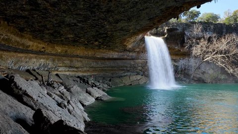 Looped footage  features Hamilton Pool in Travis County, Texas not far from Austin. Shot in 4K.
