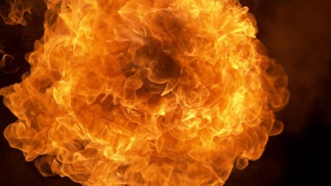 Fire Flame Shooting High Speed Camera Stock Footage Video (100% Royalty 