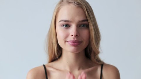 Portrait Naked Beautiful Woman Stock Footage Video (100% Royalty-free