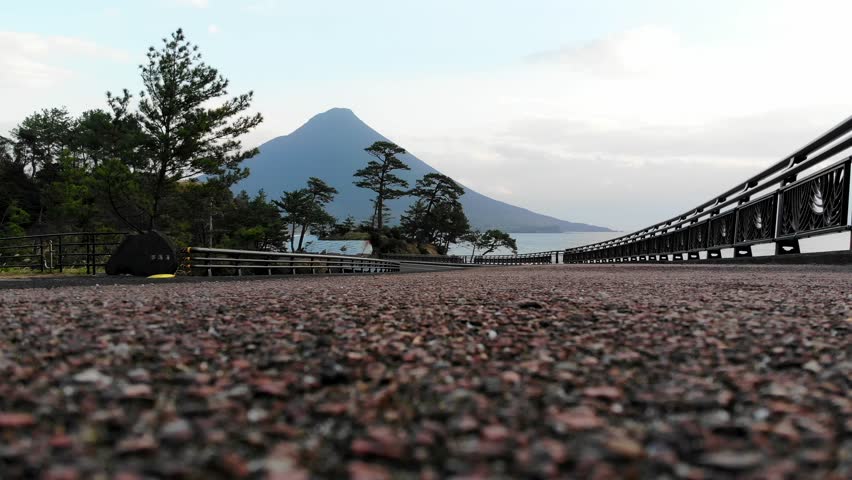 Aerial View of Sebira Bridge, Kagoshima, Japan 