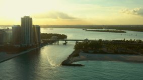 Miami Beach sunset 4k aerials