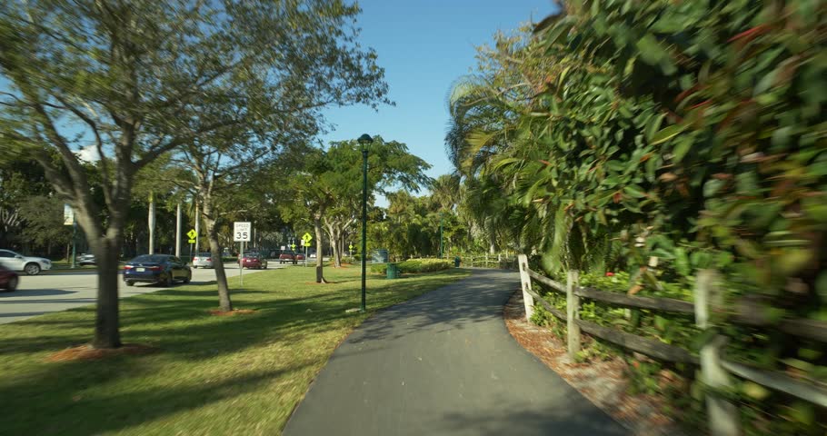 Bikers pov fitness trail Aventura Florida