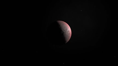 The rocky cold planet Mars animation with stars in the background.