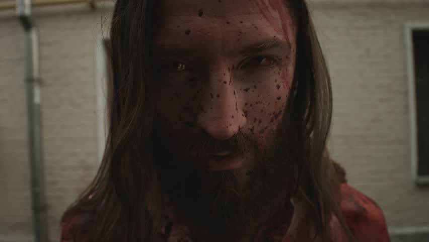 The bloody vampire is furious.