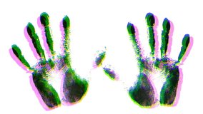 Hand prints with glitch error. Handprint and motion. - Powered by Shutterstock - Get 15% off with code: PIKWIZARD15