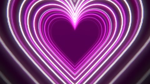 beautiful abstract red hearts tunnel light Stock Footage Video (100% ...
