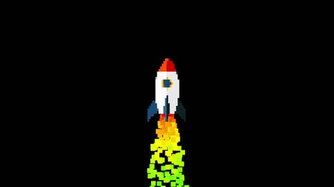 Pixel Rocket Launch Footage Cartoon Stock Footage Video 100 Royalty Free 1035600401 Shutterstock