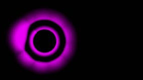 pulsating equalizer rings, pink neon on a black background
