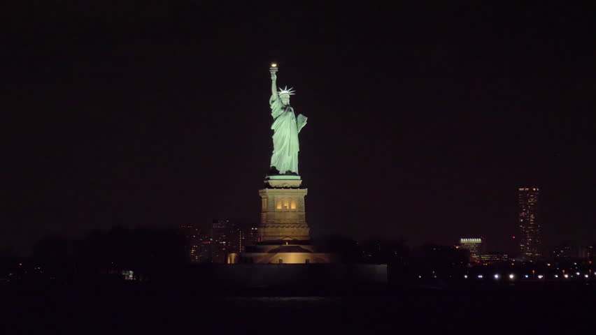 Statue of Liberty at Night Stock Footage Video (100% Royalty-free ...