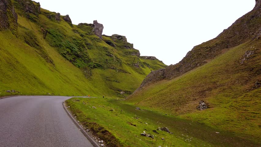 Famous Winnats Pass in England at Peak District National Park