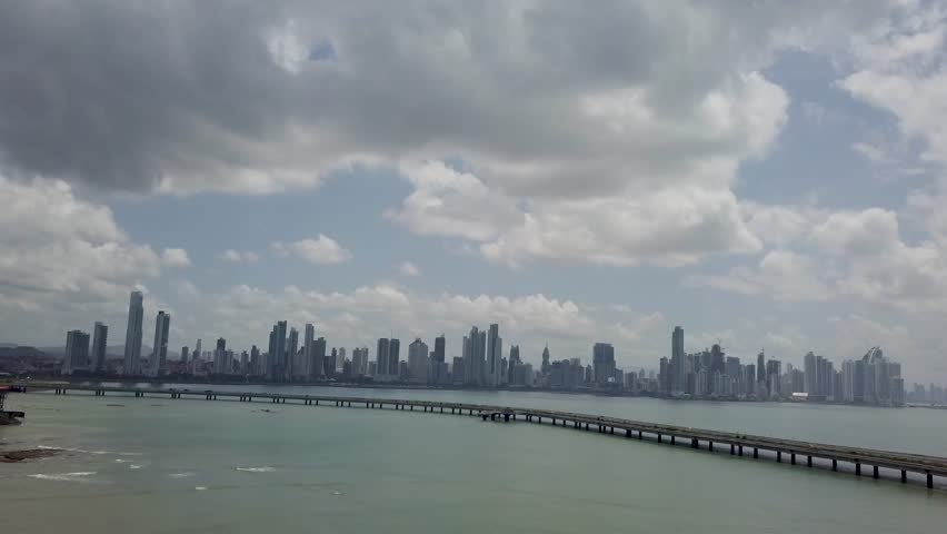 Aerial footage - Panama City and Ocean