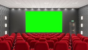 Movie theatre with  track green screen - 3d Rendering