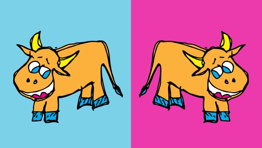 kids drawing seamless background with theme of cow