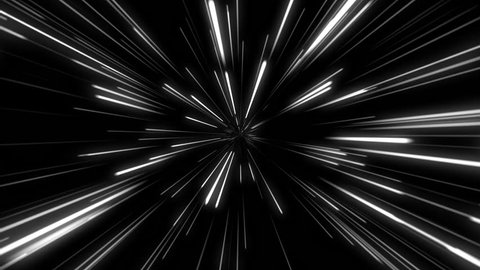 Abstract tunnel speed light Starburst background dynamic technology concept, black and white