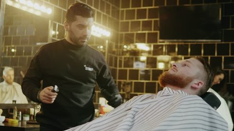 Client visiting luxury barber shop