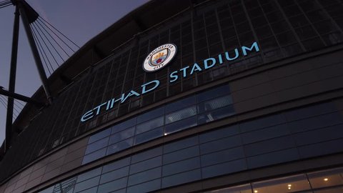 Etihad stadium of Manchester City the famous football club - MANCHESTER / ENGLAND - JANUARY 1, 2019
