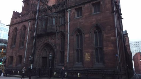 John Rylands Library in Manchester is a famous landmark - MANCHESTER / ENGLAND - JANUARY 1, 2019