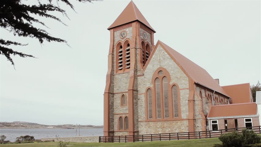 Christ Church Cathedral in Port Stanley, Capital of the Falkland Islands (Islas Malvinas), South Atlantic. 