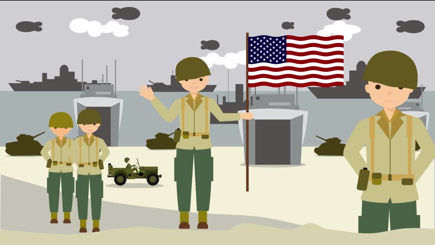 american soldiers on the landing beaches in normandy France