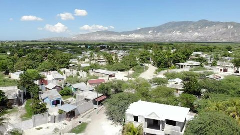 Aerial view of town in Haiti