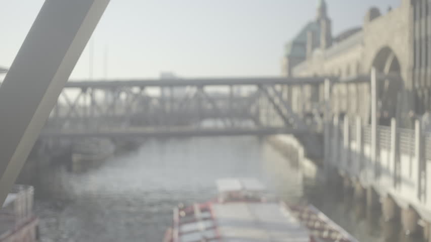 Woman taking photograph point and shoot camera sharing photo of hamburg city harbour background enjoying vacation holiday travel, ungraded image slog2 4k and 30p, tripod shot, girl back to the camera