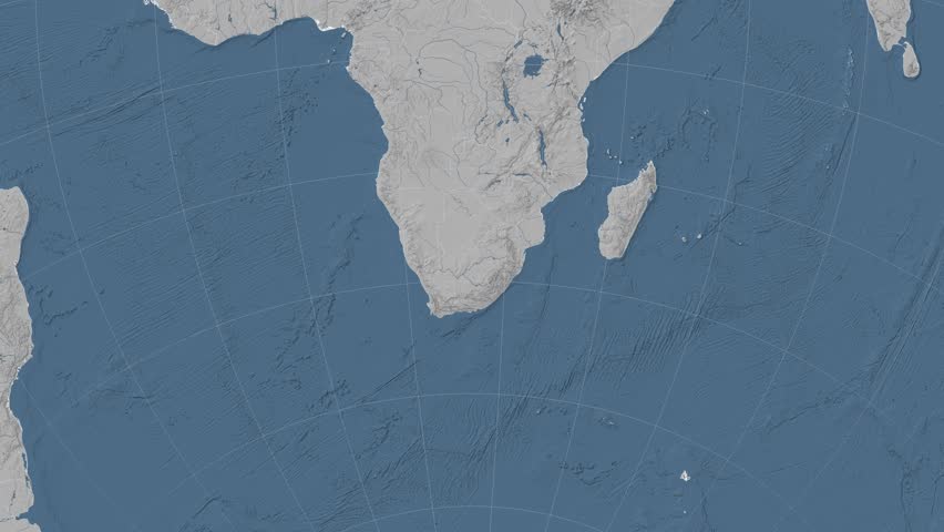 South Africa on the elevation map outlined and glowed. Elements of this image furnished by NASA.