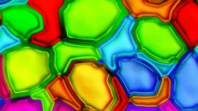 Moving stained glass ornament background. Seamless loop animation.