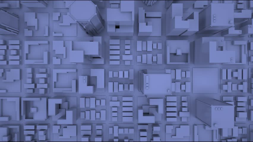 Abstract City Render. Skyline aerial view flying. 3D rendering.
