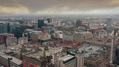 BIRMINGHAM, UK - 2017: Aerial view of Birmingham UK