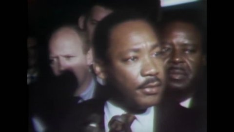 CIRCA 1968 - Martin Luther King is interviewed about his plans for an upcoming demonstration.