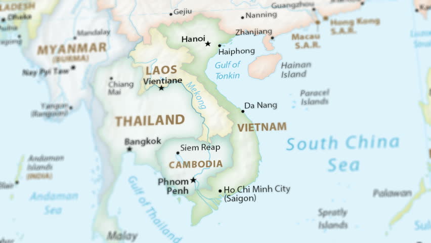 Thailand On a Political Map Stock Footage Video (100% Royalty-free