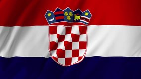 Croatian flag waving in wind 2 in 1