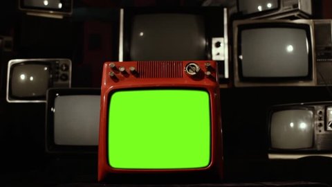Vintage TVS Turning On and Off Green Screen. Zoom Out. You can replace green screen with the footage or picture you want. You can do it with “Keying” effect in After Effects.