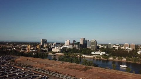 The Old Sacramento Bridge aerial video